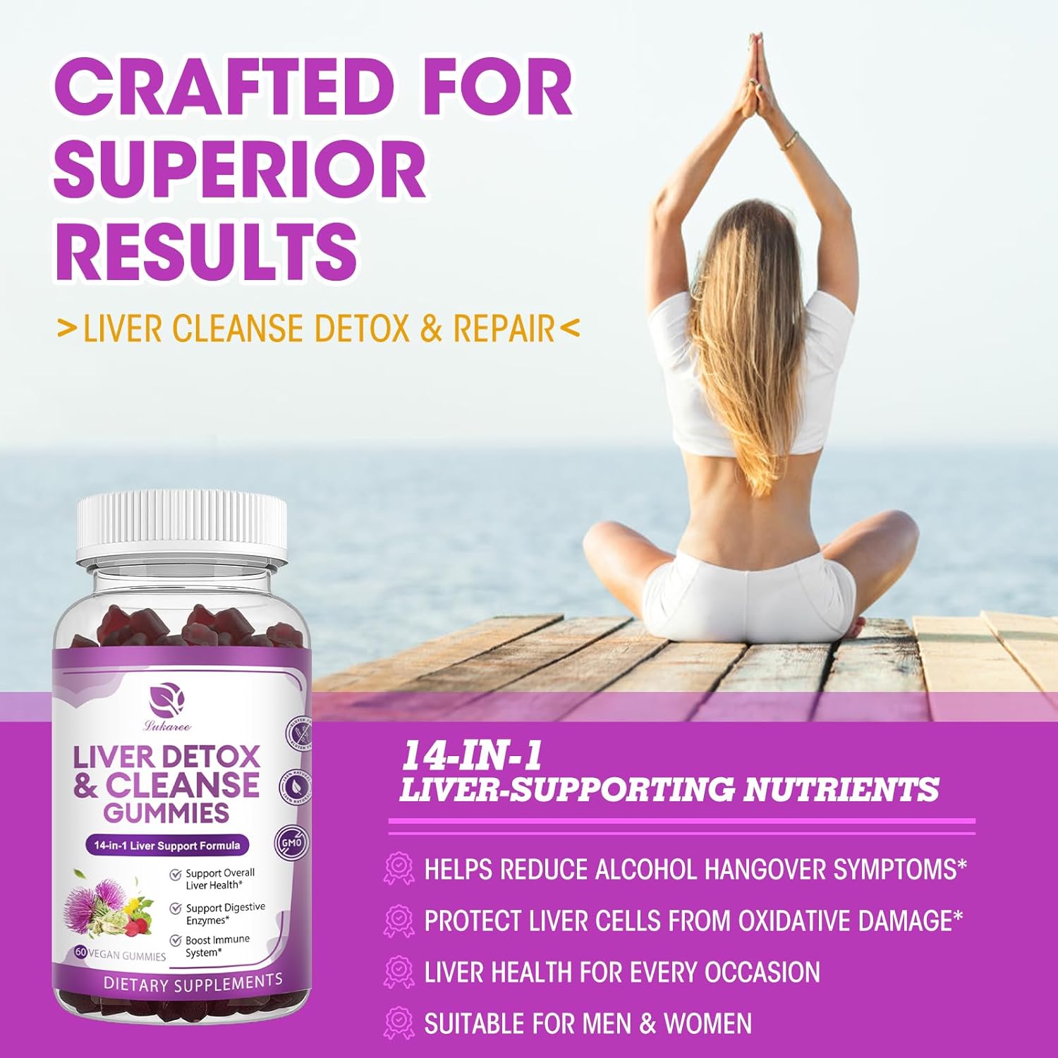 Liver Cleanse Detox & Repair Gummies - Extra Strength 14 in